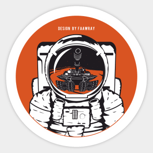 Astronaut sees Object 279 on a distant planet Sticker